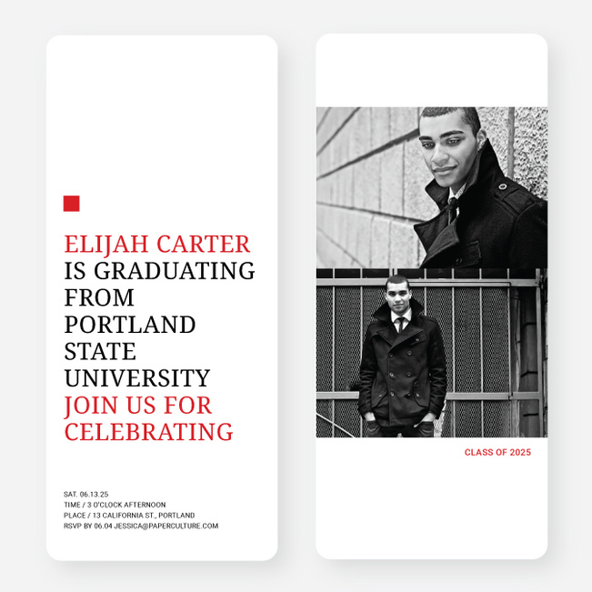 Simply Classic Graduation Invitations - Red