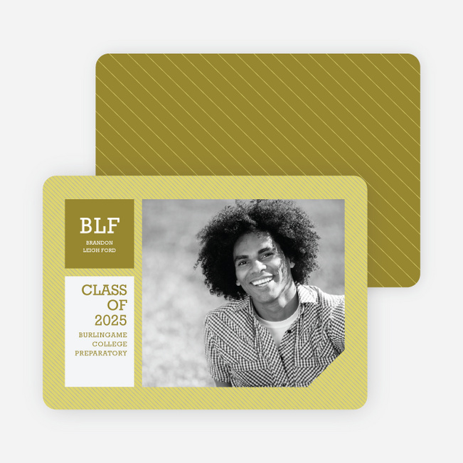 Graduation Stripes Graduation Announcements - Lemongrass