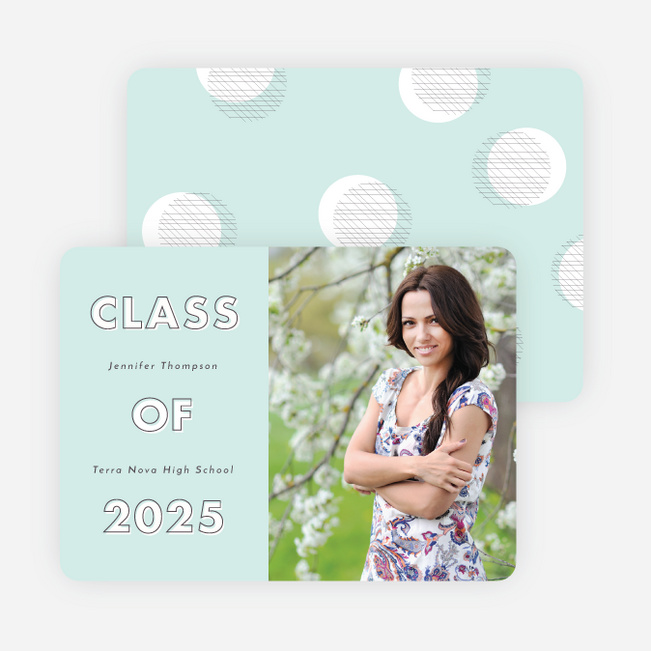 Modern Circles Graduation Announcements for High School - Green