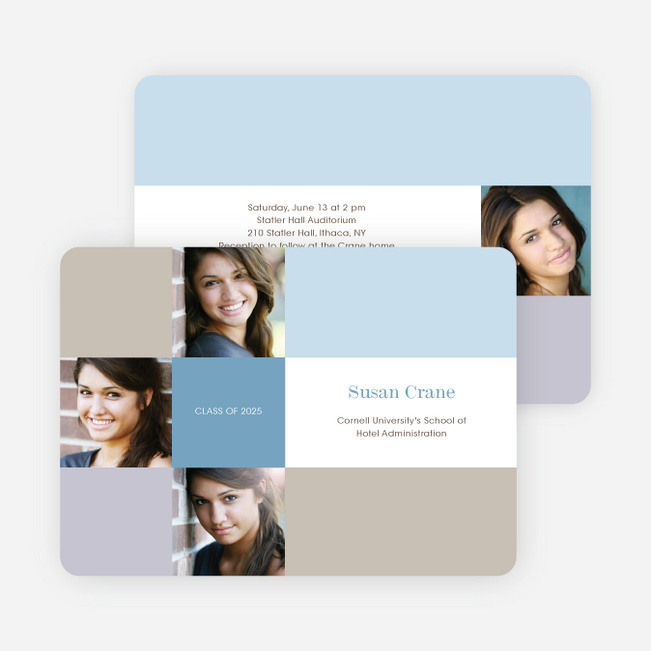 Photo Graduation Invitations and Announcements - Blue