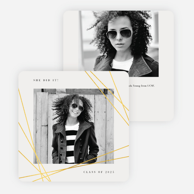 Foil Keepsake Graduation Party Invitations - Yellow