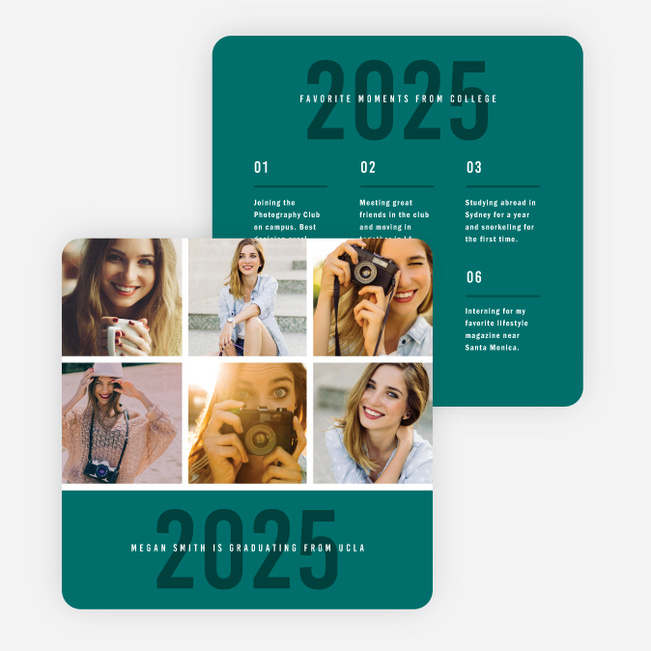 Review Time Graduation Announcements - Green