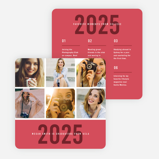 Review Time Graduation Announcements - Red