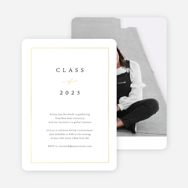 Foil Sophistication Graduation Announcements & Graduation Invitations - Yellow