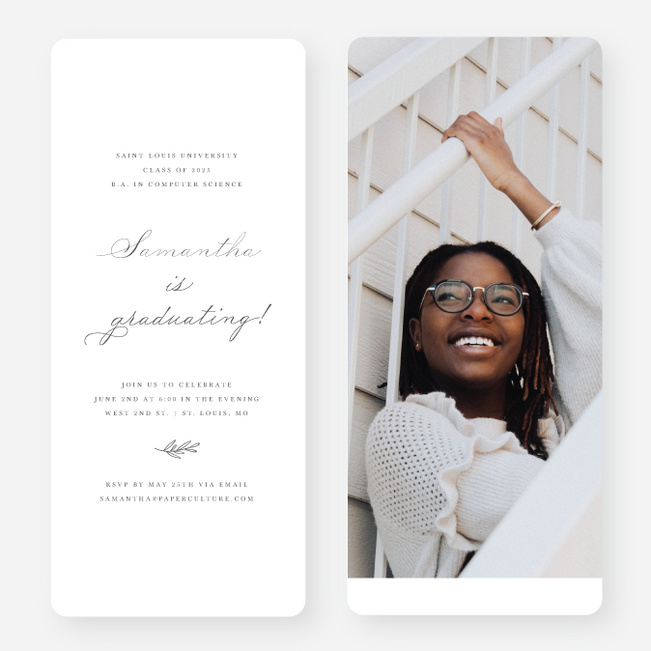 Artisanal Prestige Graduation Announcements & Graduation Invitations - Gray