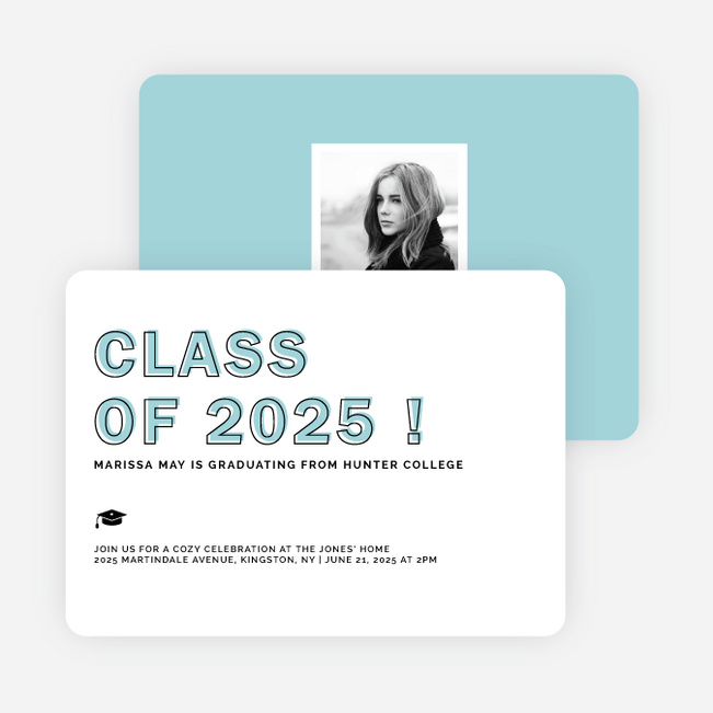 Class-y Graduation Invitations - Blue