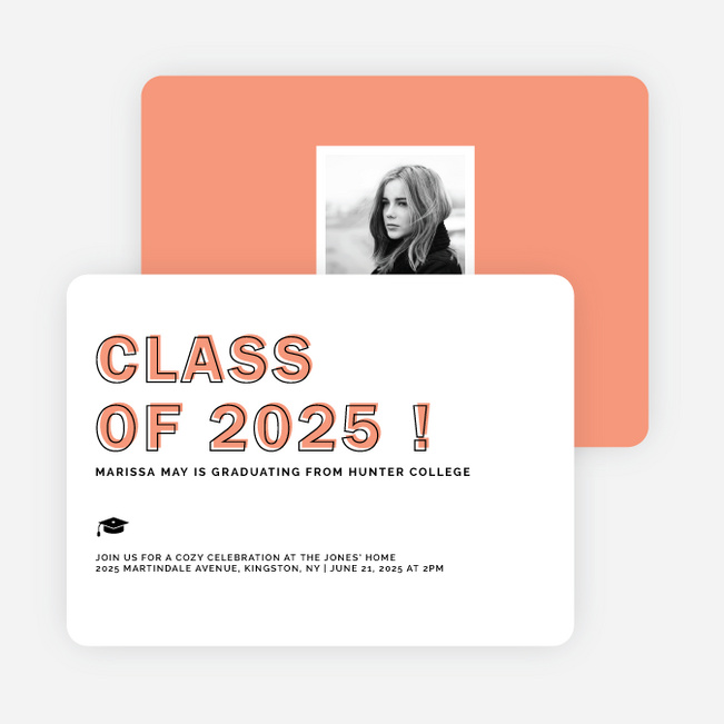 Class-y Graduation Invitations - Orange