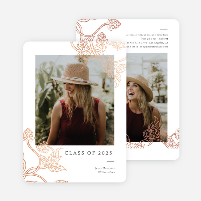 Foil Berry Bright Graduation Announcements & Graduation Invitations - Pink