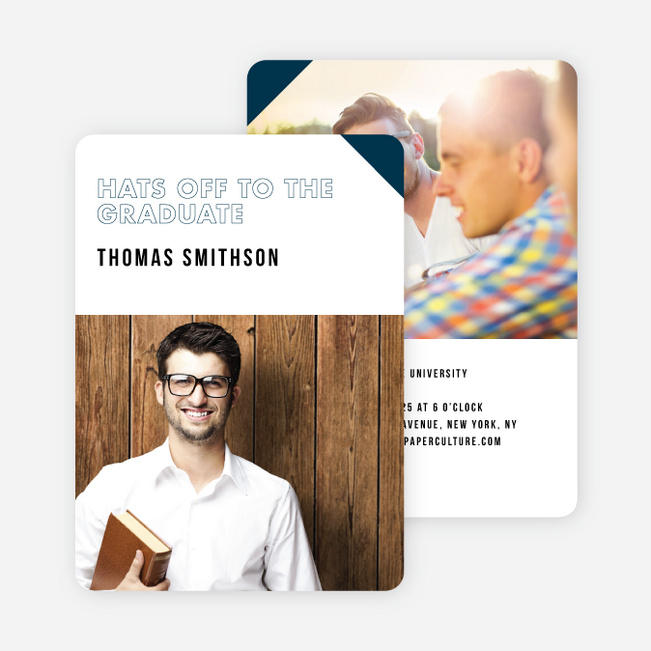 Fun Accents Graduation Invitations - Blue