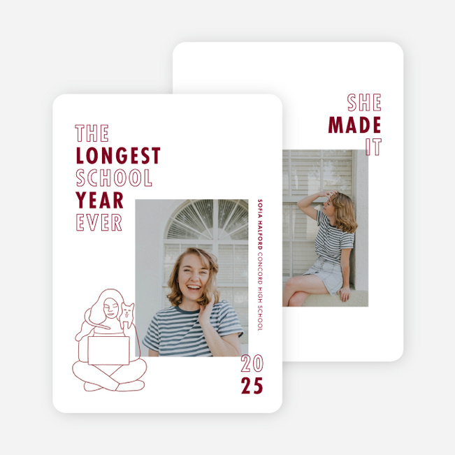 Meow We’re Done Graduation Announcements & Graduation Invitations - White