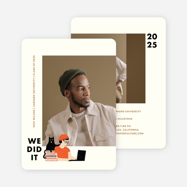 Study Buddy Graduation Announcements & Graduation Invitations - Red