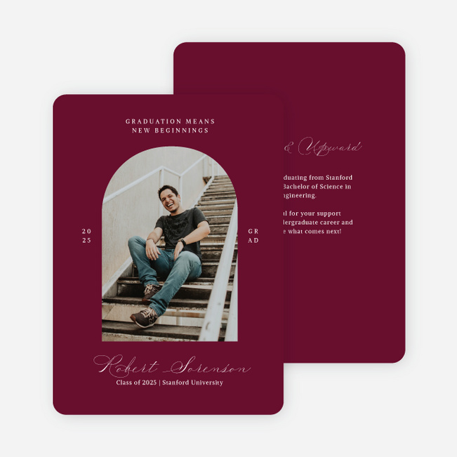 Archway to Beginnings Graduation Announcements & Graduation Invitations - Red