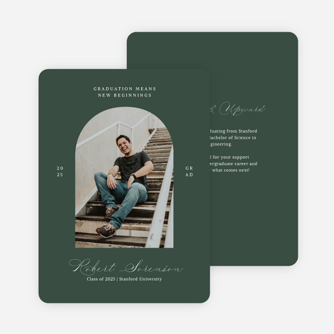 Archway to Beginnings Graduation Announcements & Graduation Invitations - Green