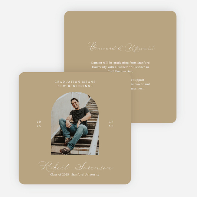 Archway to Beginnings Graduation Announcements & Graduation Invitations - Beige