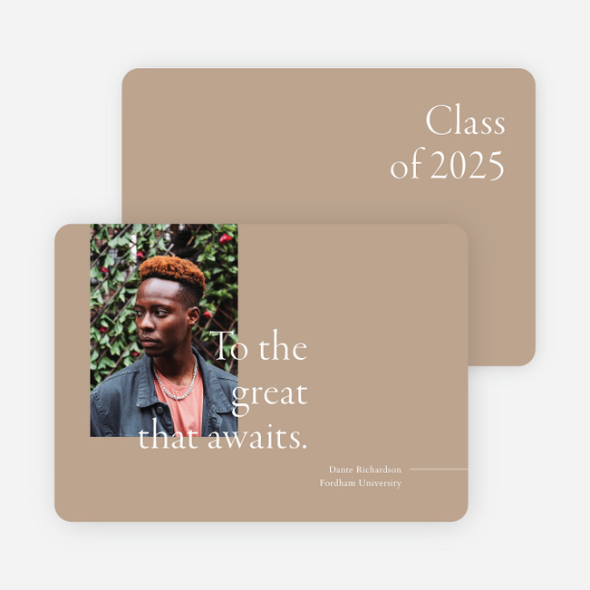 Greatness Awaits Graduation Announcements & Graduation Invitations - Beige