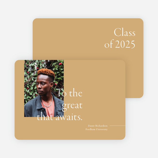 Greatness Awaits Graduation Announcements & Graduation Invitations - Yellow