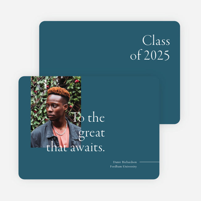 Greatness Awaits Graduation Announcements & Graduation Invitations - Blue