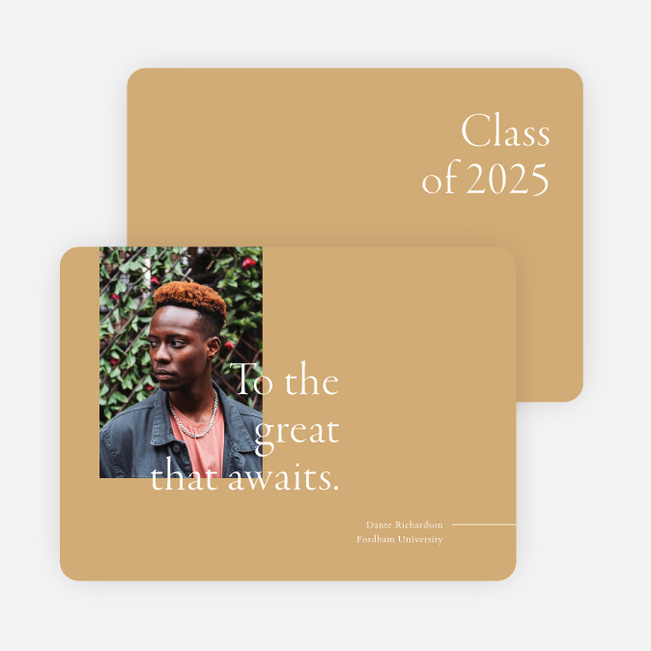 Greatness Awaits Graduation Announcements & Graduation Invitations - Yellow