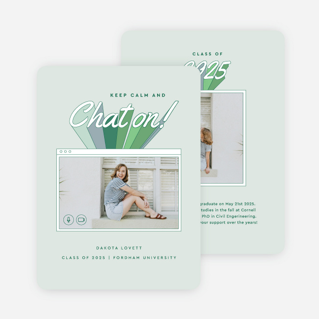 Keeping Calm Graduation Announcements & Graduation Invitations - Green