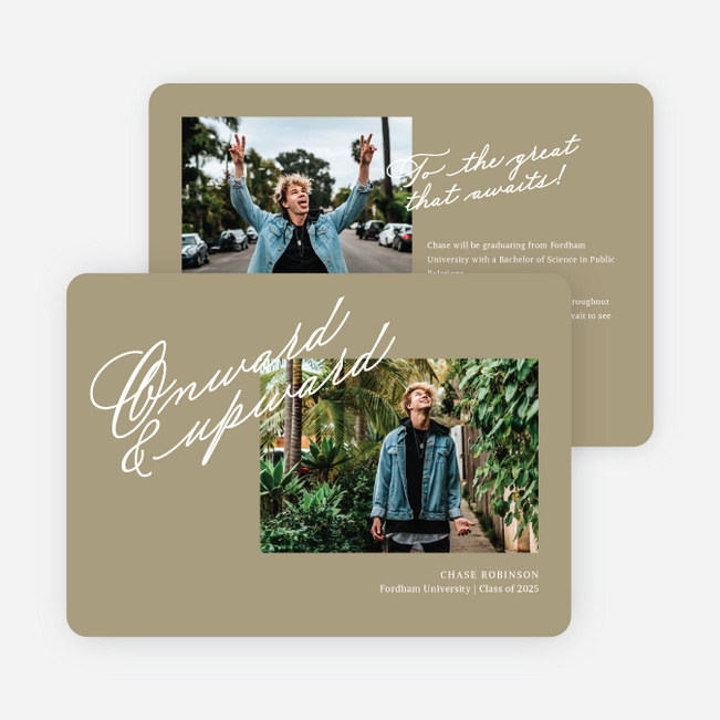 Onward and Upward Graduation Announcements & Graduation Invitations - Beige
