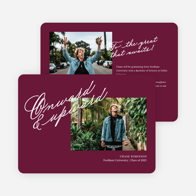 Onward and Upward Graduation Announcements & Graduation Invitations - Red