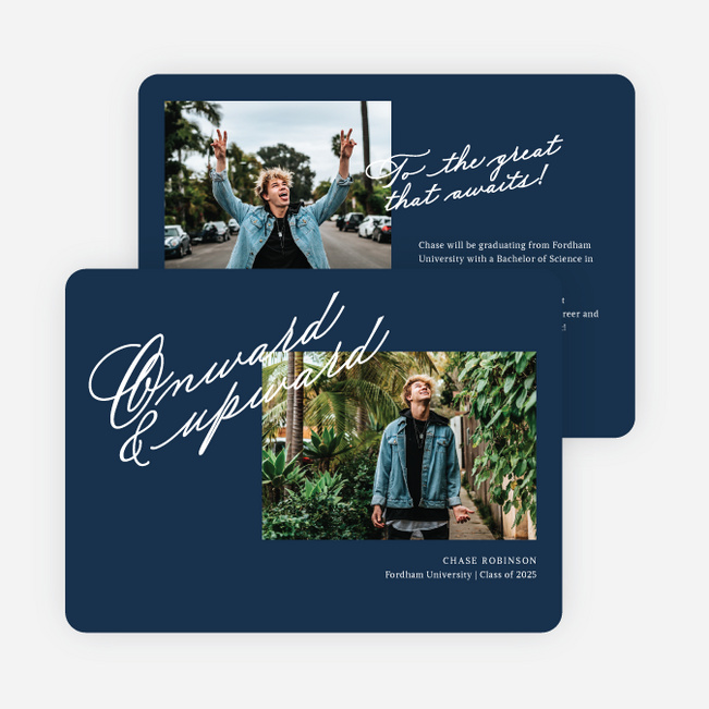 Onward and Upward Graduation Announcements & Graduation Invitations - Blue