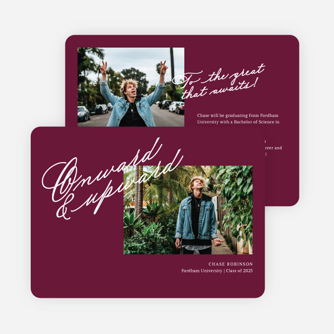 Onward and Upward Graduation Announcements & Graduation Invitations - Red