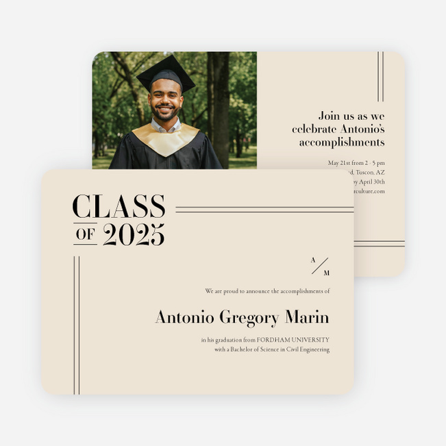 Prestige Diploma Graduation Announcements & Graduation Invitations - Black