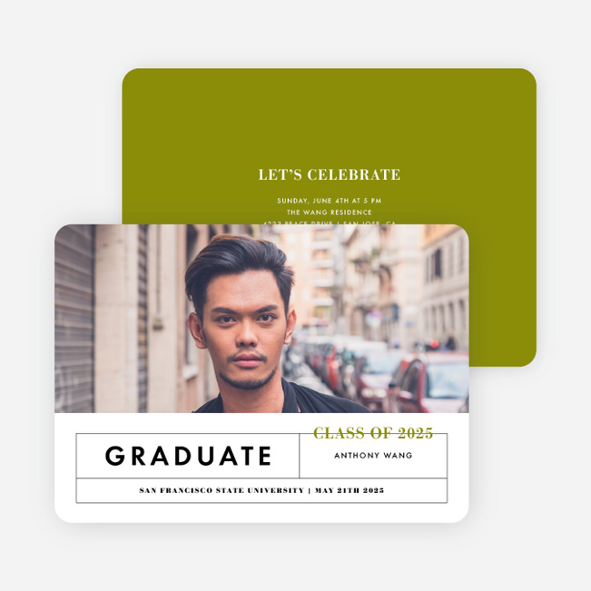 Split Grid Graduation Invitations - Green
