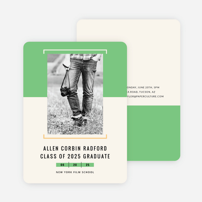 Two-Toned Graduation Invitations - Green