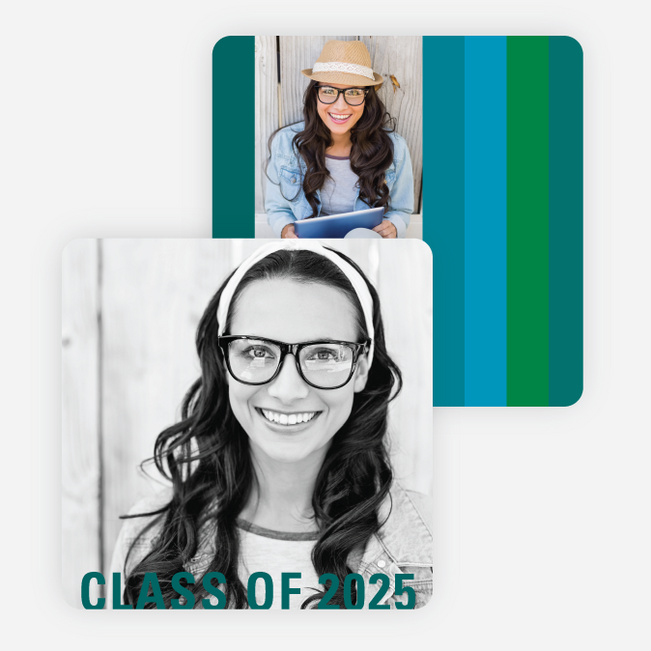 Class Stripes Graduation Announcements - Green
