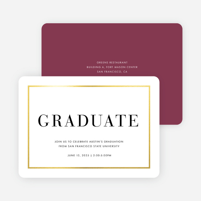 Foil Traditions Graduation Party Invitations - Red