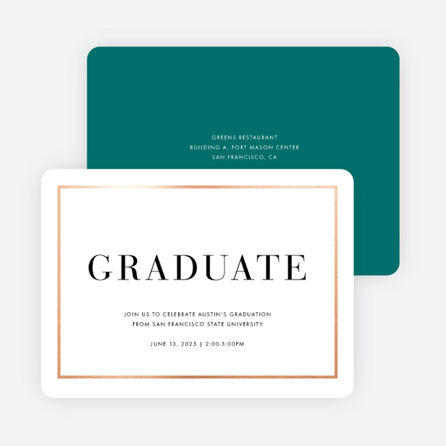 Foil Traditions Graduation Party Invitations - Green