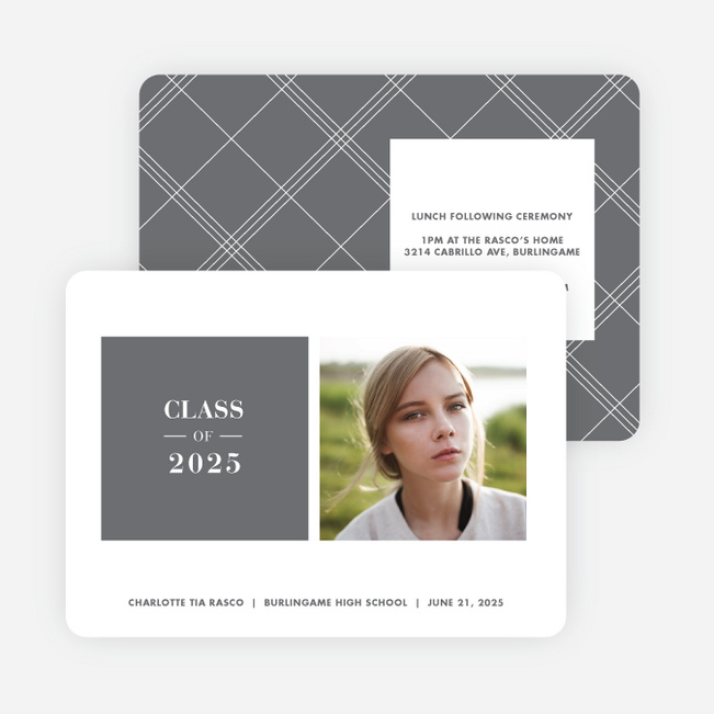 Graduation Squares Invitations - Gray