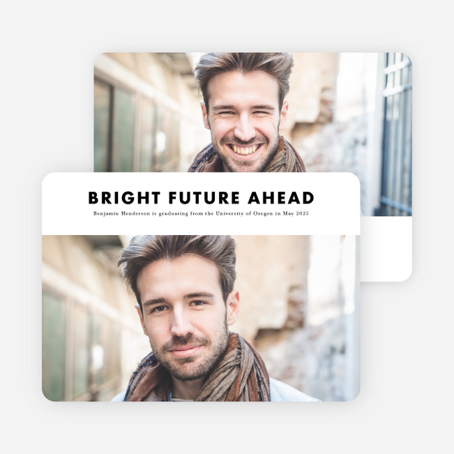 Modern Statement Graduation Announcements - Black