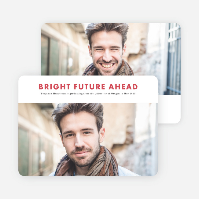 Modern Statement Graduation Announcements - Red