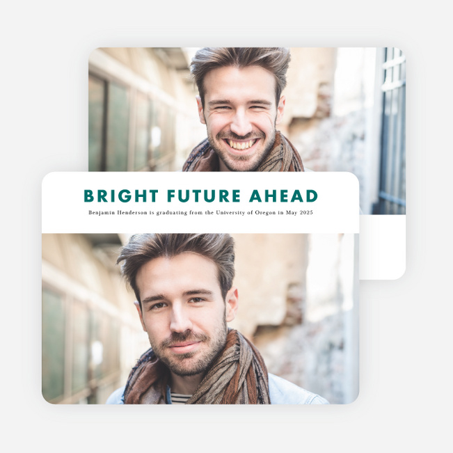 Modern Statement Graduation Announcements - Green