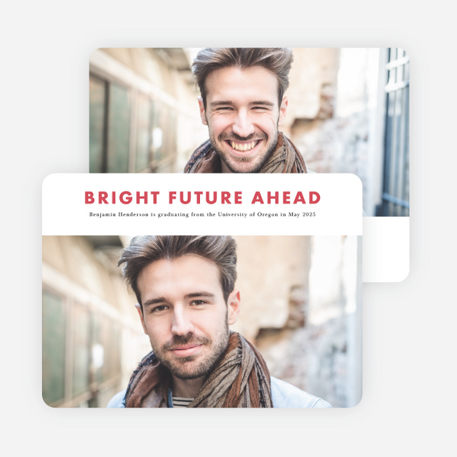 Modern Statement Graduation Announcements - Red