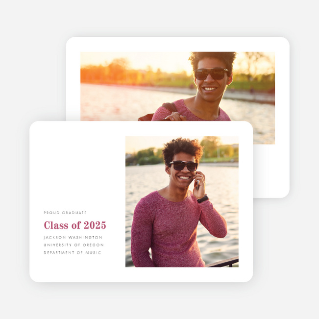 Side Frame Graduation Announcements - Pink