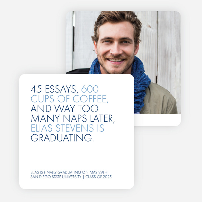 Wise Message Graduation Announcements - Blue
