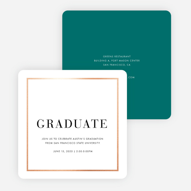 Foil Traditions Graduation Party Invitations - Green