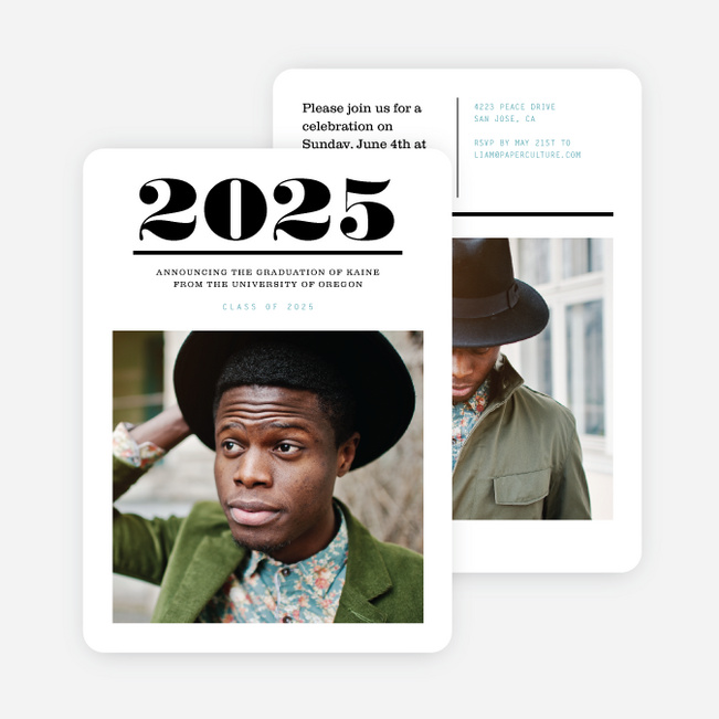 Major Headlines Graduation Invitations - Blue