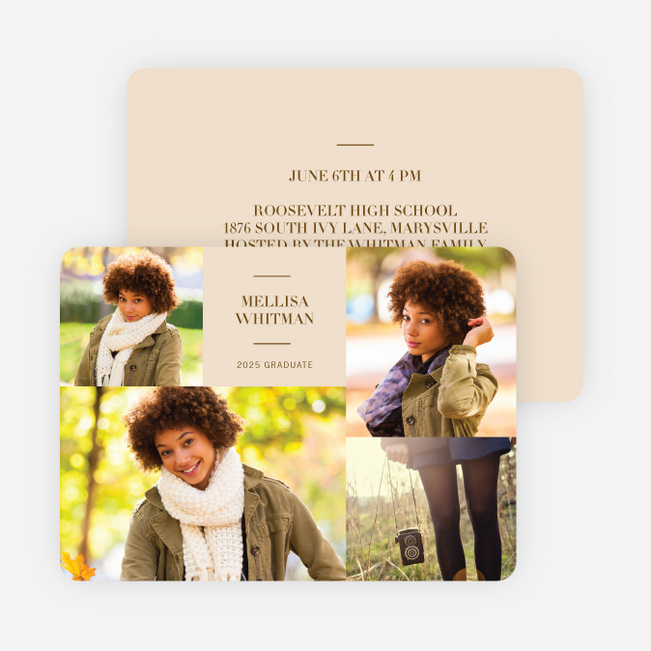 4 Photo Graduation Cards - Brown