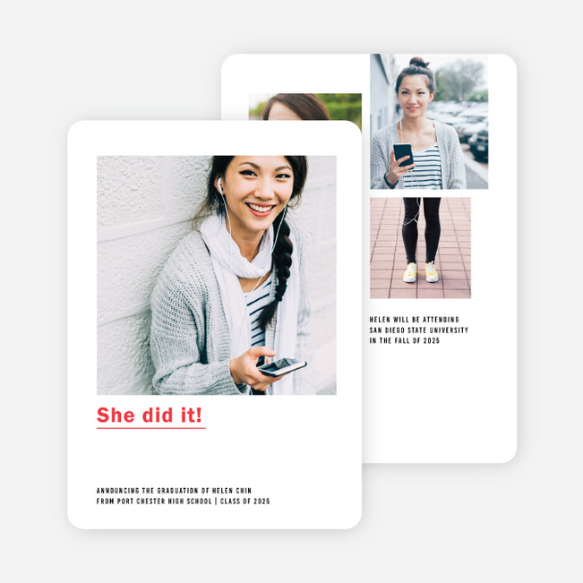 Accomplished Graduation Announcements - Red