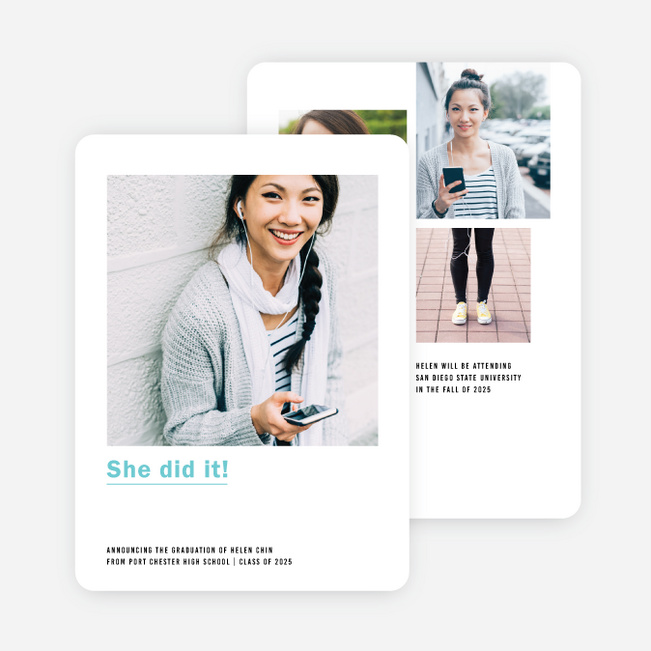 Accomplished Graduation Announcements - Blue