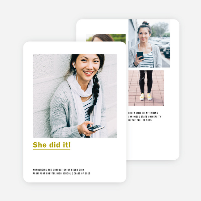 Accomplished Graduation Announcements - Green