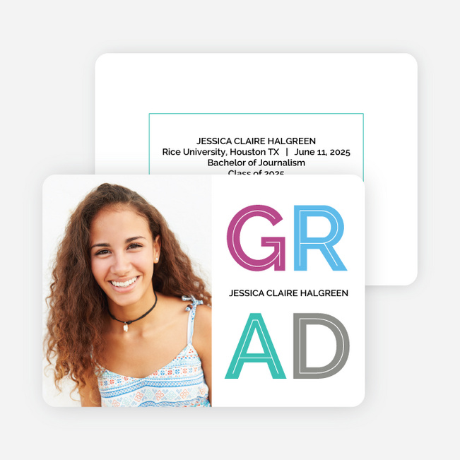 Happy Grad Graduation Announcements - Multi