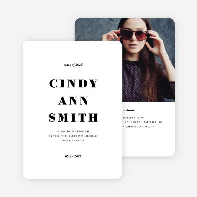Simply Classic Graduation Invitations - Black