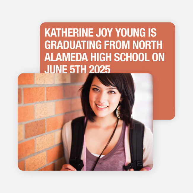 Bold Graduation Announcements and Invitations - Orange