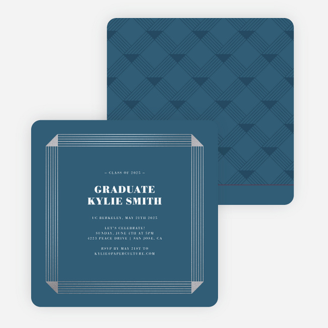 Foil Honored Traditions Graduation Invitations - Blue